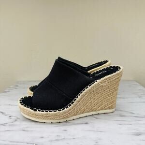 TOMS Monica Black And Tan Mule Wedge Women’s Size 7.5